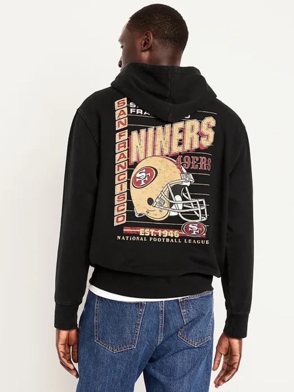 NFL San Francisco 49ers / Niners Graphic Hoodie - Black - L (10-12)